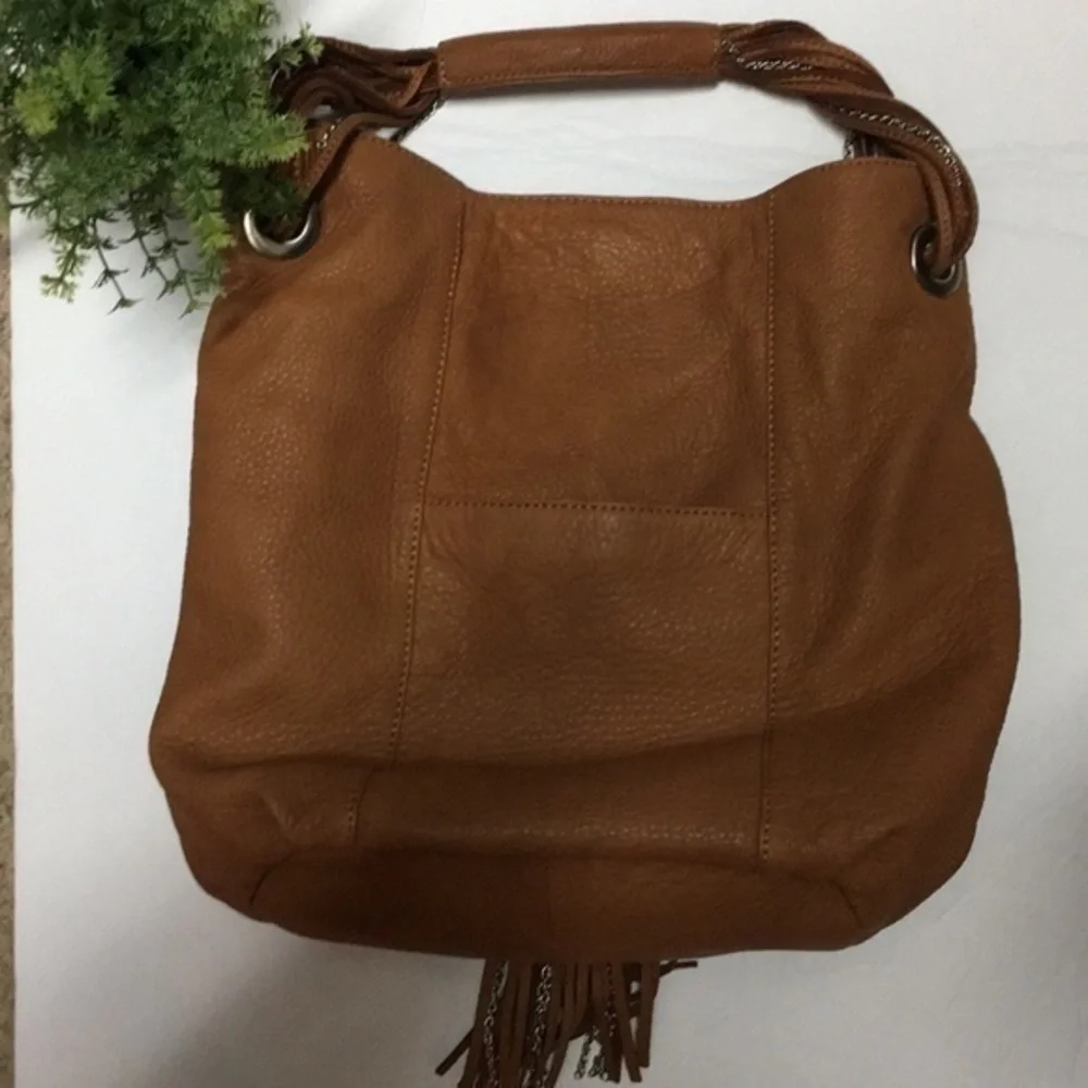 VN leather saddle brown hobo bag